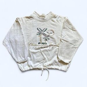 Vintage 1990s Clearwater Beach Florida Cream Sweatshirt S